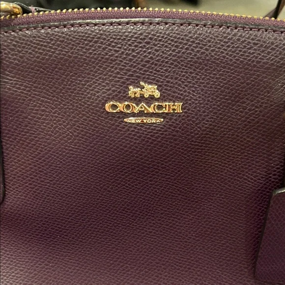 Coach Dark Purple Leather Shoulder Bag
